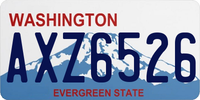 WA license plate AXZ6526