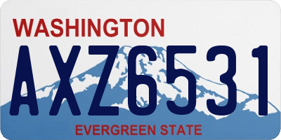WA license plate AXZ6531