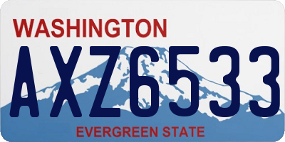WA license plate AXZ6533