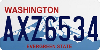 WA license plate AXZ6534