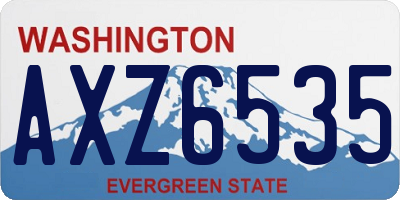 WA license plate AXZ6535