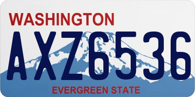 WA license plate AXZ6536