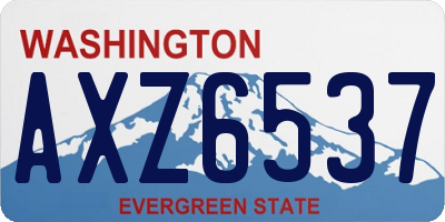 WA license plate AXZ6537