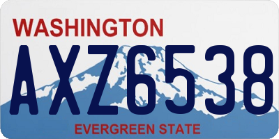 WA license plate AXZ6538