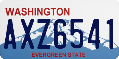 WA license plate AXZ6541