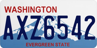 WA license plate AXZ6542