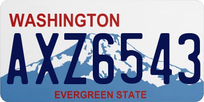 WA license plate AXZ6543