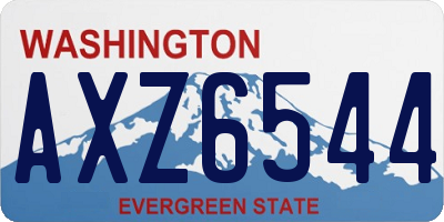 WA license plate AXZ6544