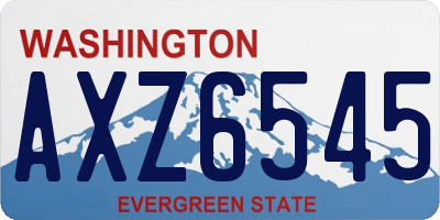 WA license plate AXZ6545
