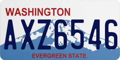 WA license plate AXZ6546