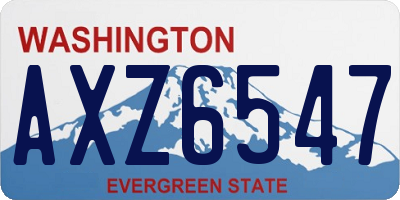 WA license plate AXZ6547