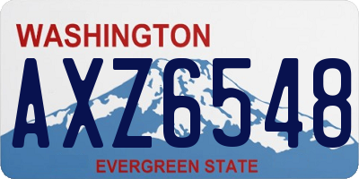 WA license plate AXZ6548
