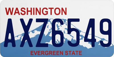 WA license plate AXZ6549