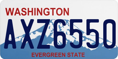 WA license plate AXZ6550