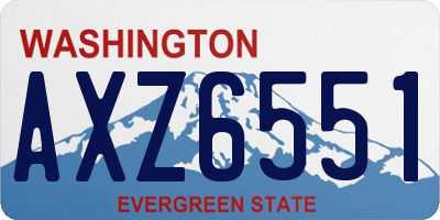 WA license plate AXZ6551