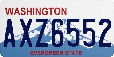 WA license plate AXZ6552