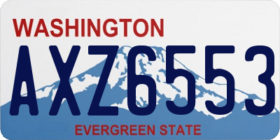 WA license plate AXZ6553