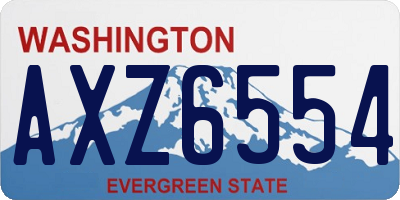 WA license plate AXZ6554
