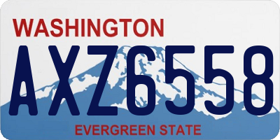 WA license plate AXZ6558