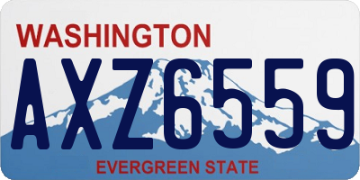 WA license plate AXZ6559