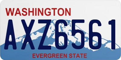 WA license plate AXZ6561