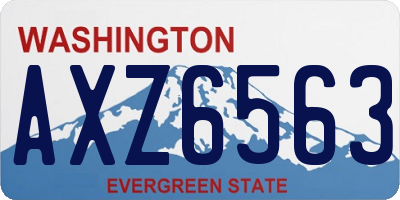 WA license plate AXZ6563