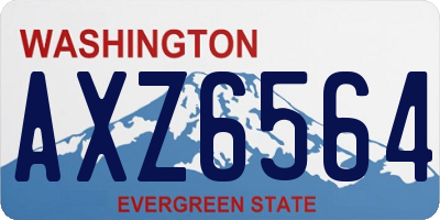 WA license plate AXZ6564