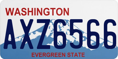 WA license plate AXZ6566