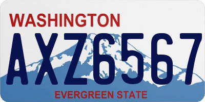 WA license plate AXZ6567