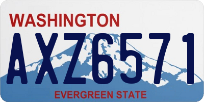 WA license plate AXZ6571