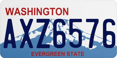 WA license plate AXZ6576