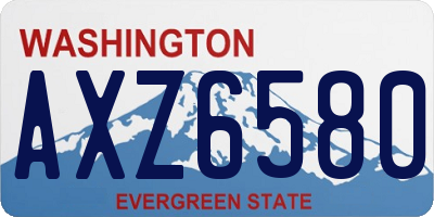 WA license plate AXZ6580