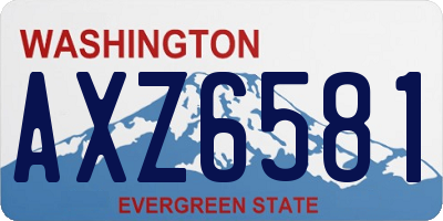 WA license plate AXZ6581