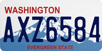 WA license plate AXZ6584