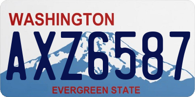 WA license plate AXZ6587