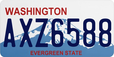 WA license plate AXZ6588