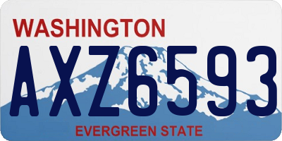 WA license plate AXZ6593