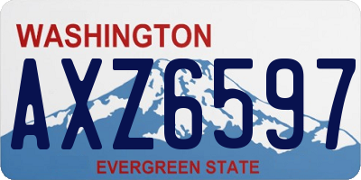 WA license plate AXZ6597