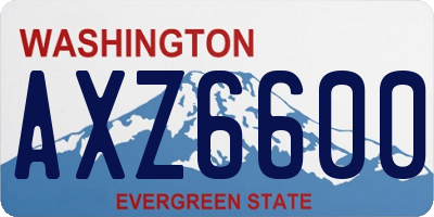 WA license plate AXZ6600