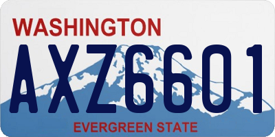 WA license plate AXZ6601
