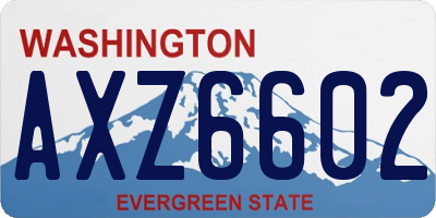 WA license plate AXZ6602