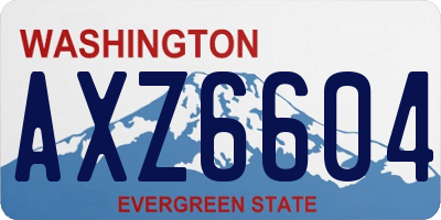 WA license plate AXZ6604