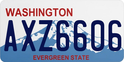 WA license plate AXZ6606