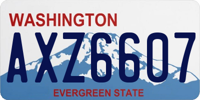 WA license plate AXZ6607
