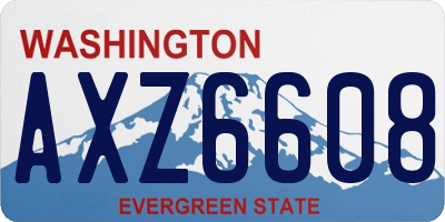 WA license plate AXZ6608