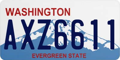 WA license plate AXZ6611