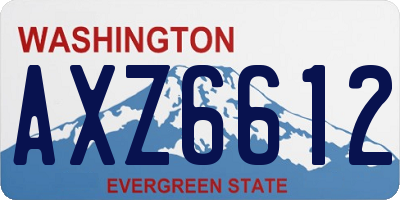 WA license plate AXZ6612