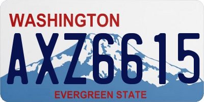 WA license plate AXZ6615