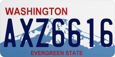 WA license plate AXZ6616