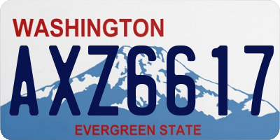 WA license plate AXZ6617